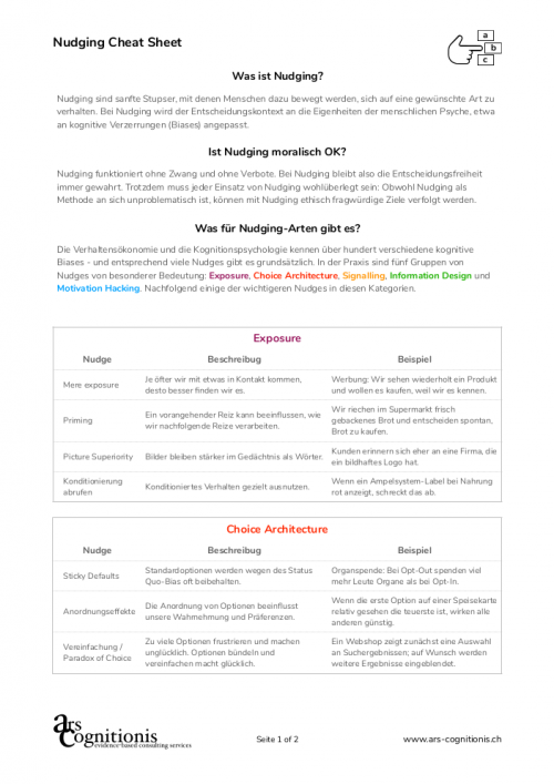 Nudging Cheat Sheet